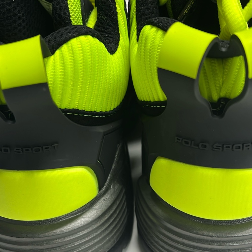 Ralph Lauren Polo Sport Mens shoes BlackYellow PS100 High Top RL Made in Vietnam - Picture 7 of 16
